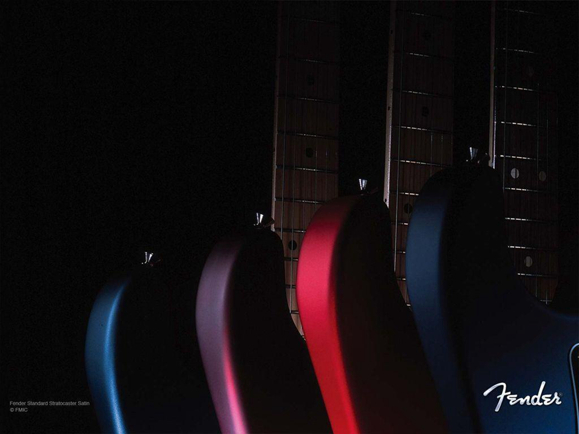 五彩贝斯琴体局部高清电脑壁纸图片