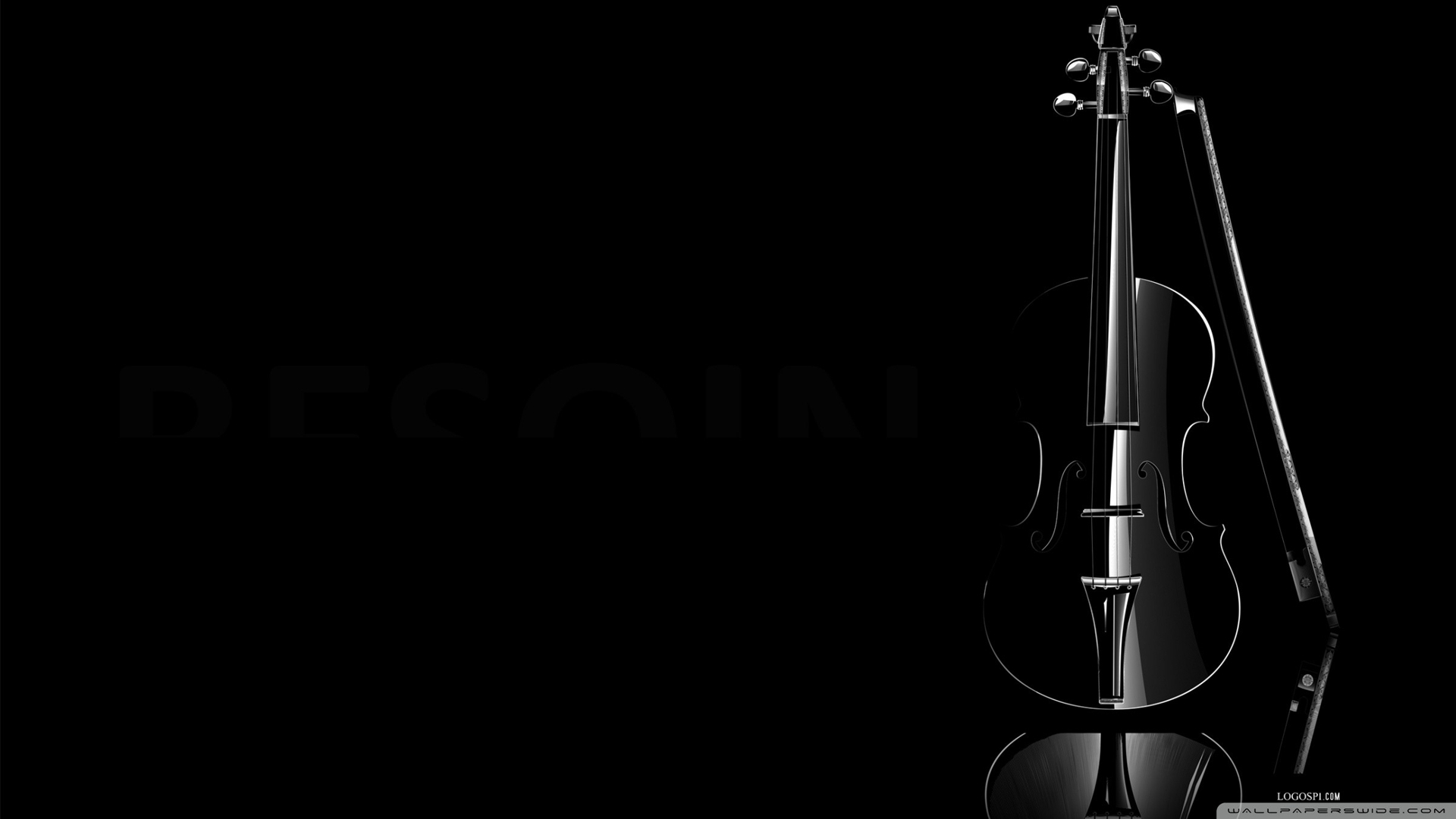 小提琴黑色暗黑风格艺术桌面壁纸